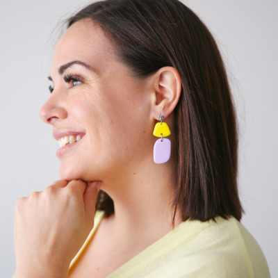 boucles MARGOT (jaune lila)