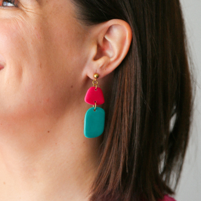 boucles MARGOT (vert rose)